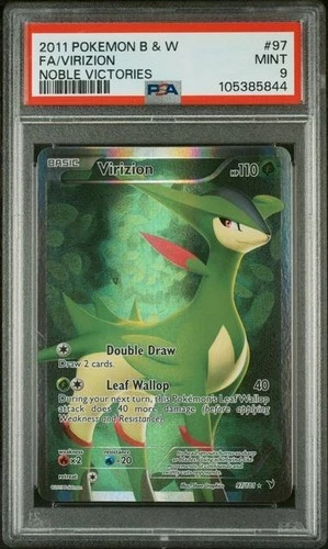2011 Pokemon VIRIZION Full Art 97/101 Noble Victories Black & White PSA 9 Holo