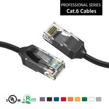 9Ft CAT6 28AWG Slim Ethernet Network Cable Black