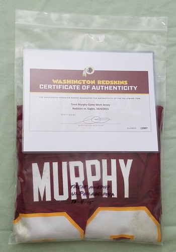 Washington Redskins #93 Trent Murphy Worn & Unwashed Jersey vs Eagles COA 15007 - Bild 6 von 6