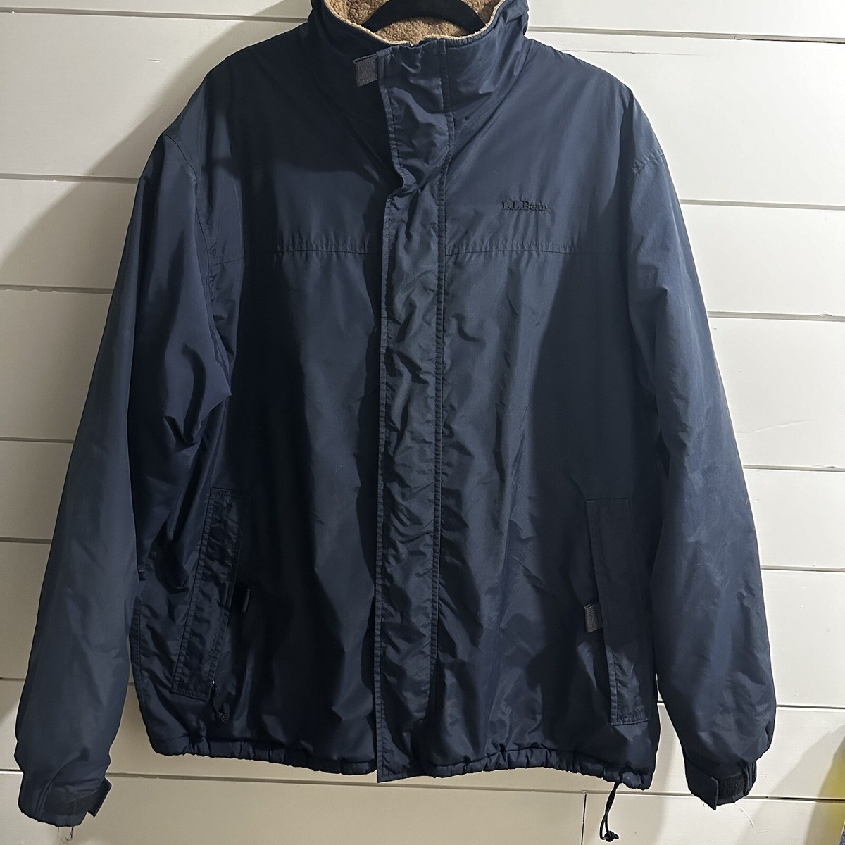 Vintage LL Bean Blue Gore Tex Sherpa Lined Polartec Coat Mens 