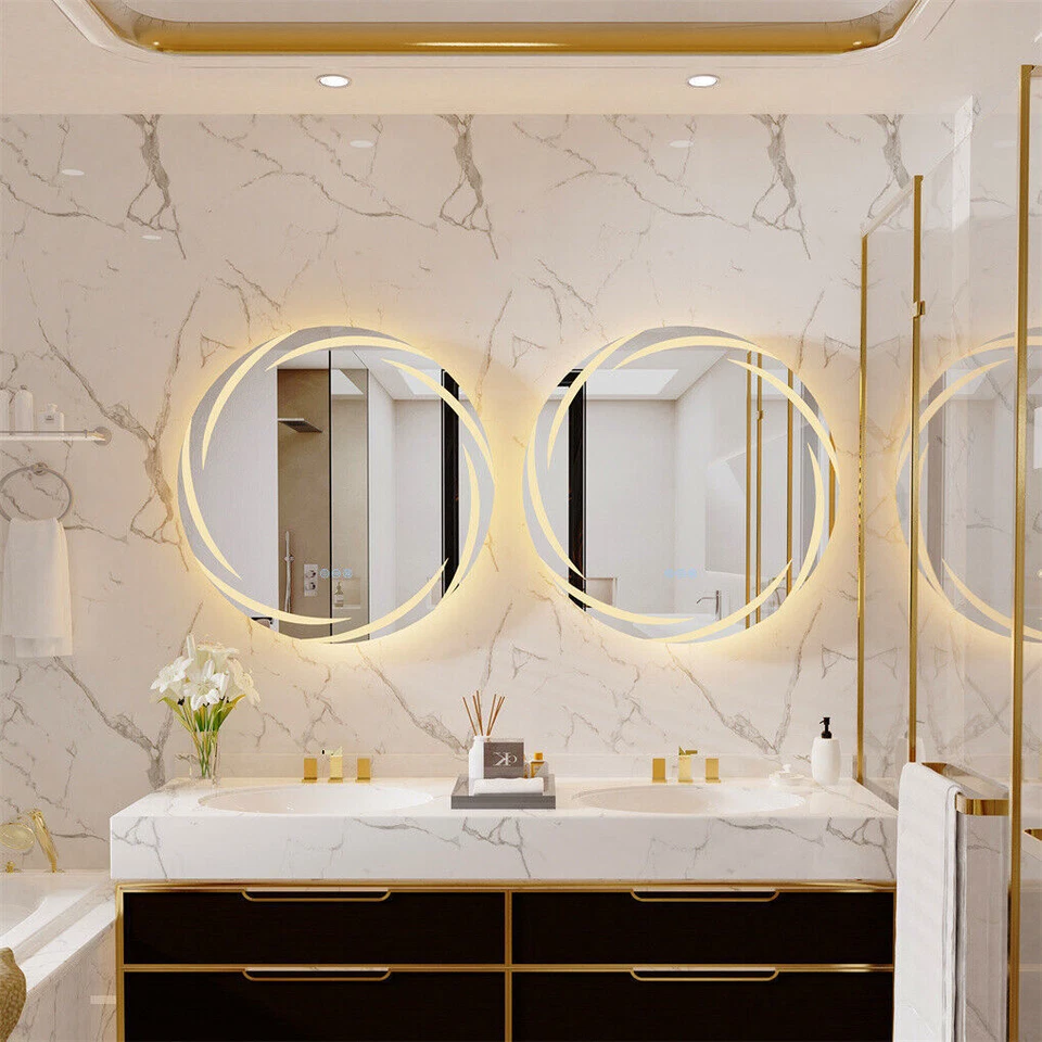 LED Bathroom Mirror Round Backlit Lighted Vanity Mirror for Wall Anti-Fog Memory - image 3 of 4