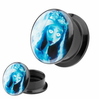 Flesh Tunnel Picture Ohr Schraub Plug Piercing Corpse Bride Braut Emily