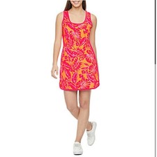 Juicy By Juicy Couture Towel Terry Sleeveless Tropical T-Shirt Dress Medium New