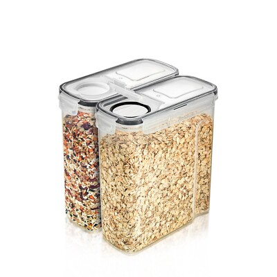 Sorbus 2 Pack (2L/8.4 Cups) Airtight Food Storage Dispensers for Beans, Pasta, C