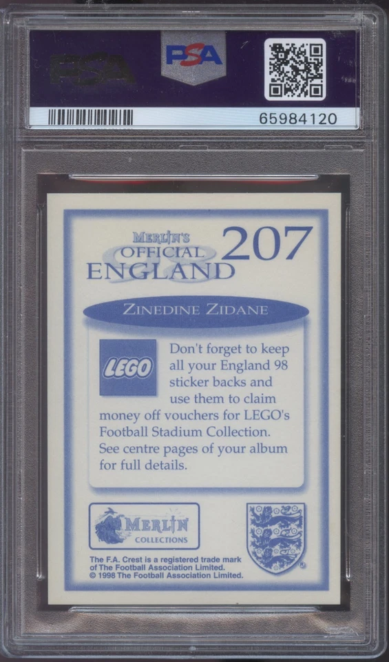 1998 Merlin's Official England World Cup Stickers PSA 9 #207 POP 5 None Higher - Image 2 of 2