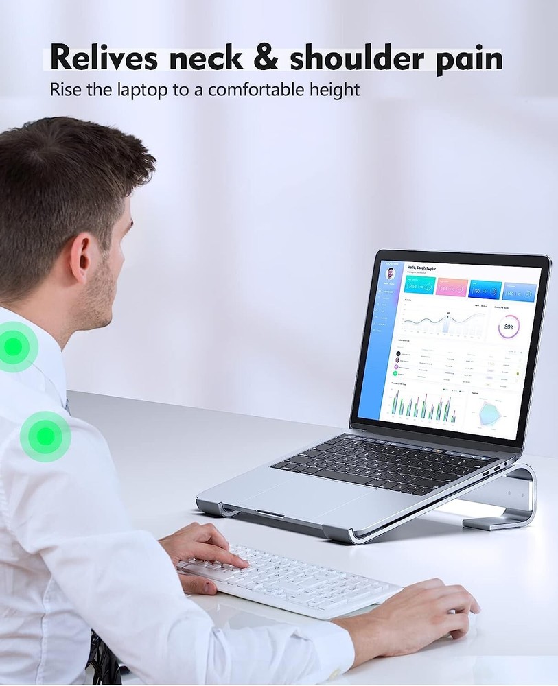 Adjustable Aluminum Laptop Stand for Cooling and Ergonomic Desk Use