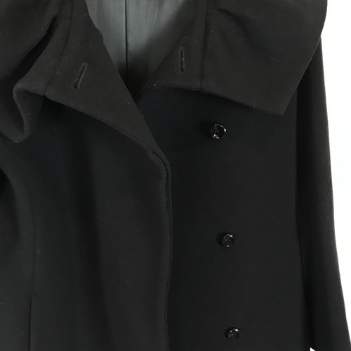 Cinzia Rocca Womens Size 4 Black Wide Collar Wool Angora Blend Designer Coat - Picture 14 of 16