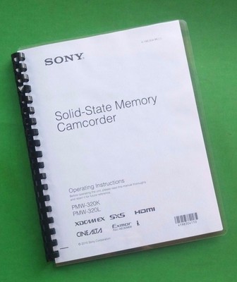 Owners Manual for Sony PMW 320K Camera 171 Pages W/Clear Covers!
