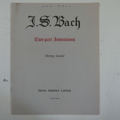 Klavierpartitur BACH zweiteilige Erfindungen, Ashdown - Geehl