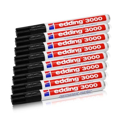 Permanentmarker 8x EDD 3000 schwarz 15-3 mm nachfüllbar 8er Pack