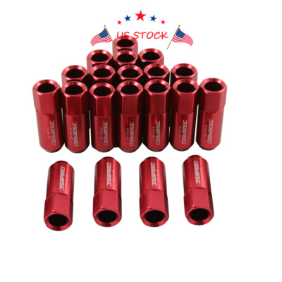 JDMSPEED 20Pcs Red Extended Forged Aluminum Tuner Racing Lug Nut Kit 60M M12X1.5