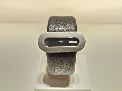 RETRO BEAUTIFUL RECTANGLE OVAL LADIES ST.STEEL QUARTZ WATCH I LOVE "MOSCHINO" - Picture 8 of 23