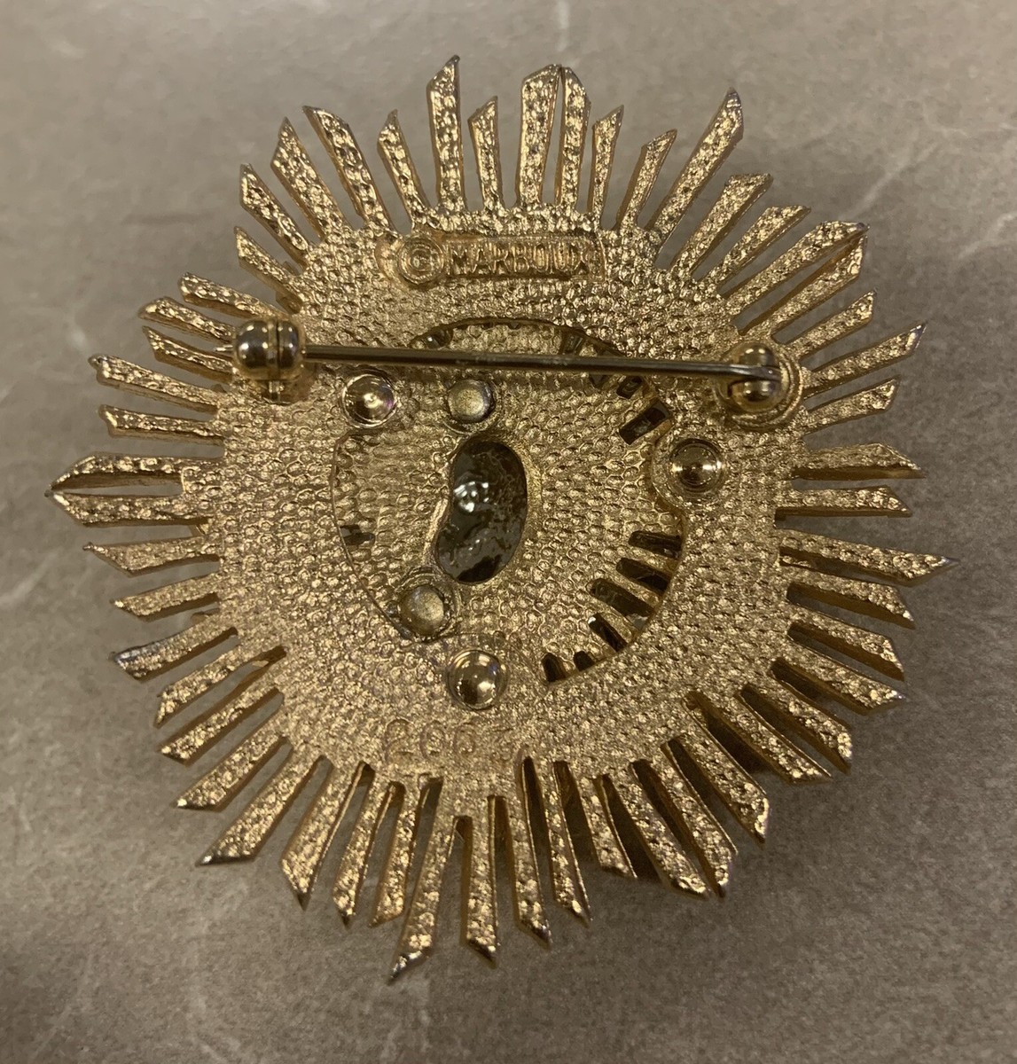 VINTAGE MARBOUX BY MARCEL BOUCHER GOLD TONE CRYSTAL Starburst