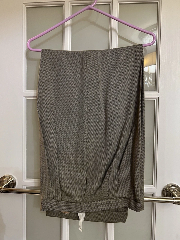 EXCELENTE ESTADO VINTAGE - Pantalones plisados espiga Emanuel Ungaro - Talla 16 Foto 3 de 4