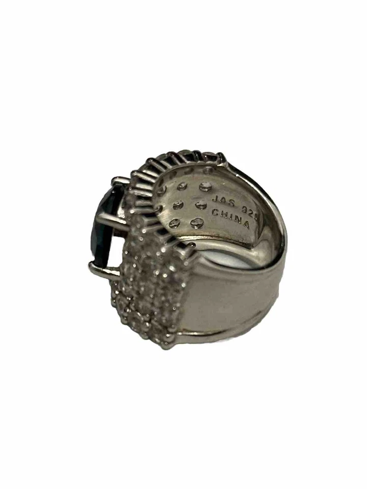 Hermoso anillo de piedras preciosas 925 chapado en oro rodio/blanco talla 6 Foto 3 de 3