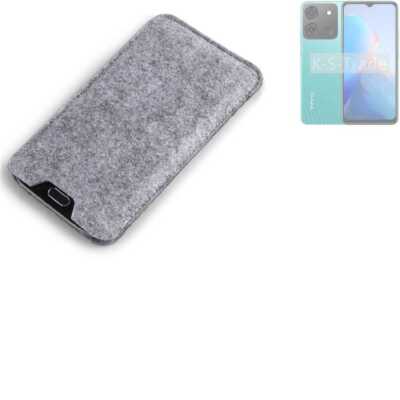 Filz Hülle für Infinix Smart 7 Plus grau Sleeve Case Tasche Schutz Hülle