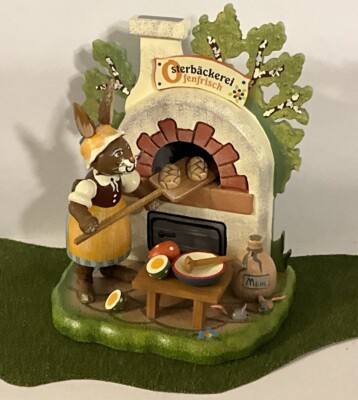 Hubrig Original Bunny Rabbit Easter Bakery Adorable Mice Too! Erzgebirge German