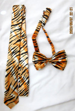 Unisex Tiger Animal Print Adjustable Bow Tie Tiger Animal Print necktie Set-New