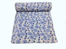 Indian Handmade Kantha Quilt Blanket Vintage Throw Reversible Coverlet Quilt