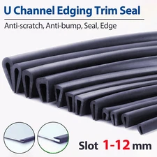 Black Rubber U Channel Edging Trim Seal Door Window Edge Protector Strip U-shape