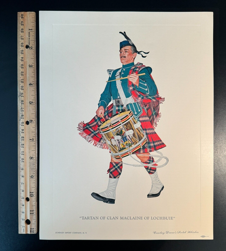 VINTAGE (1965) DEWAR'S SCOTCH WHISKEY - (4) SCOTSMAN POSTER SET - Tartans, NM - Picture 6 of 6