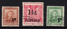 NEW ZEALAND 1950 / 53 PROVISIONALS  KING GEORGE VI & ARMS  SET  VFU.