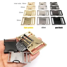 Metal Bag Backpack Strap Webbing Belt Quick Side Release Buckle Clip Clasp Lock