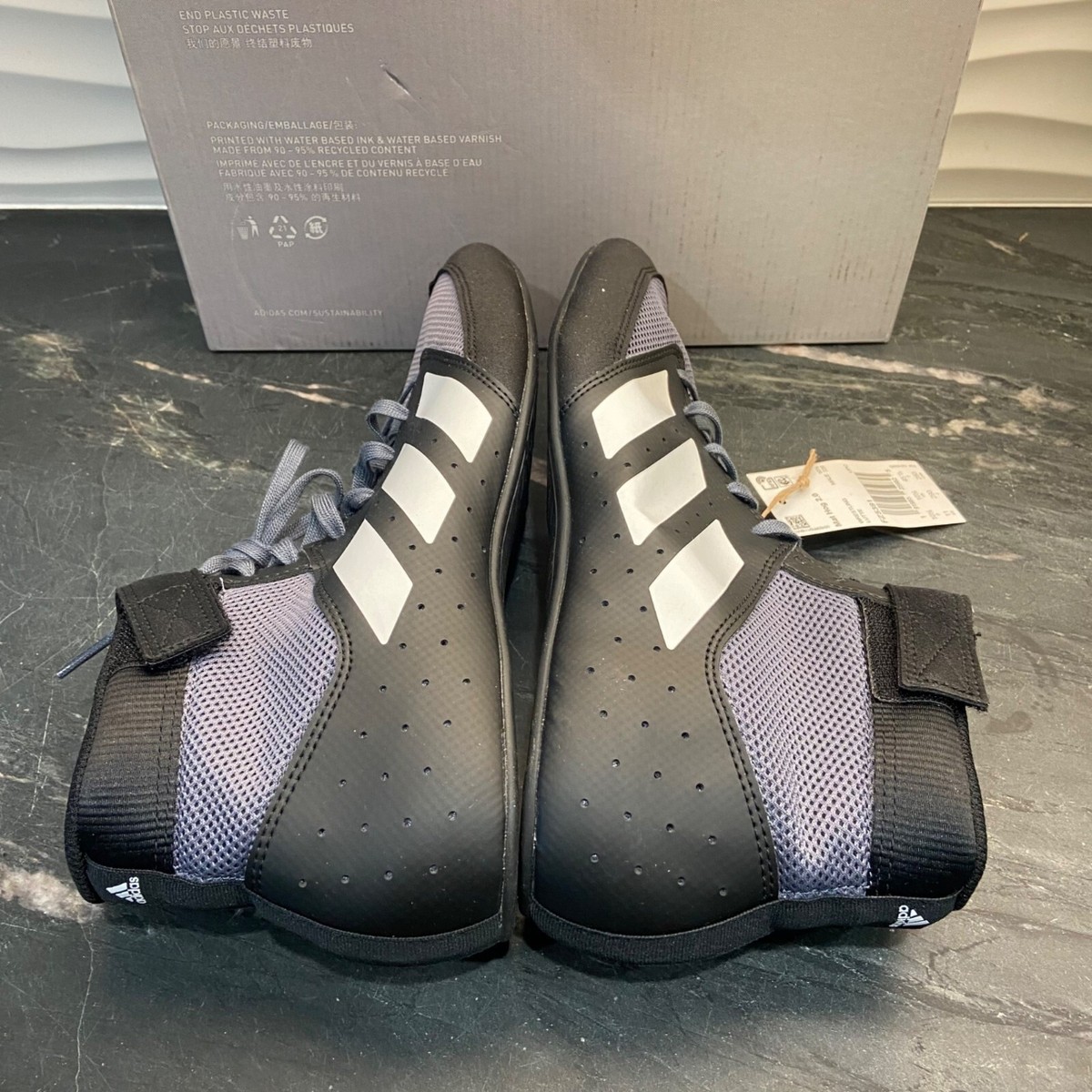 ADIDAS MAT HOG 2.0 WRESTLING BLACK/GREY SHOES SNEAKERS MENS ADIDAS MAT HOG 2.0 WRESTLING BLACK/GREY SHOES SNEAKERS MENS