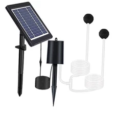 Lewisia 4W Solar Pond Aerator Air Pump Kit with Air Hose and Bubble Stones 3 