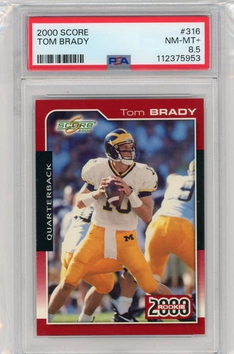 2000 Score Football #316 Tom Brady Rookie PSA 8.5