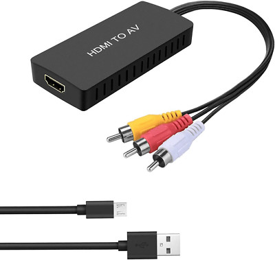 HDMI to AV Converter HDMI to Video Audio Adapter Supports PAL/NTSC Compatible fo