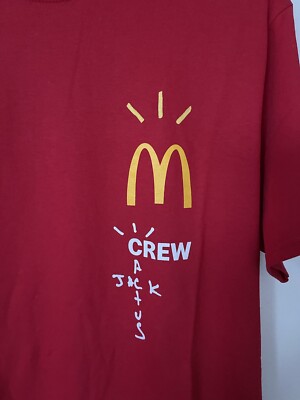 TRAVIS SCOTT CACTUS JACK x MCDONALDS CREW RED T-SHIRT SIZE MEDIUM