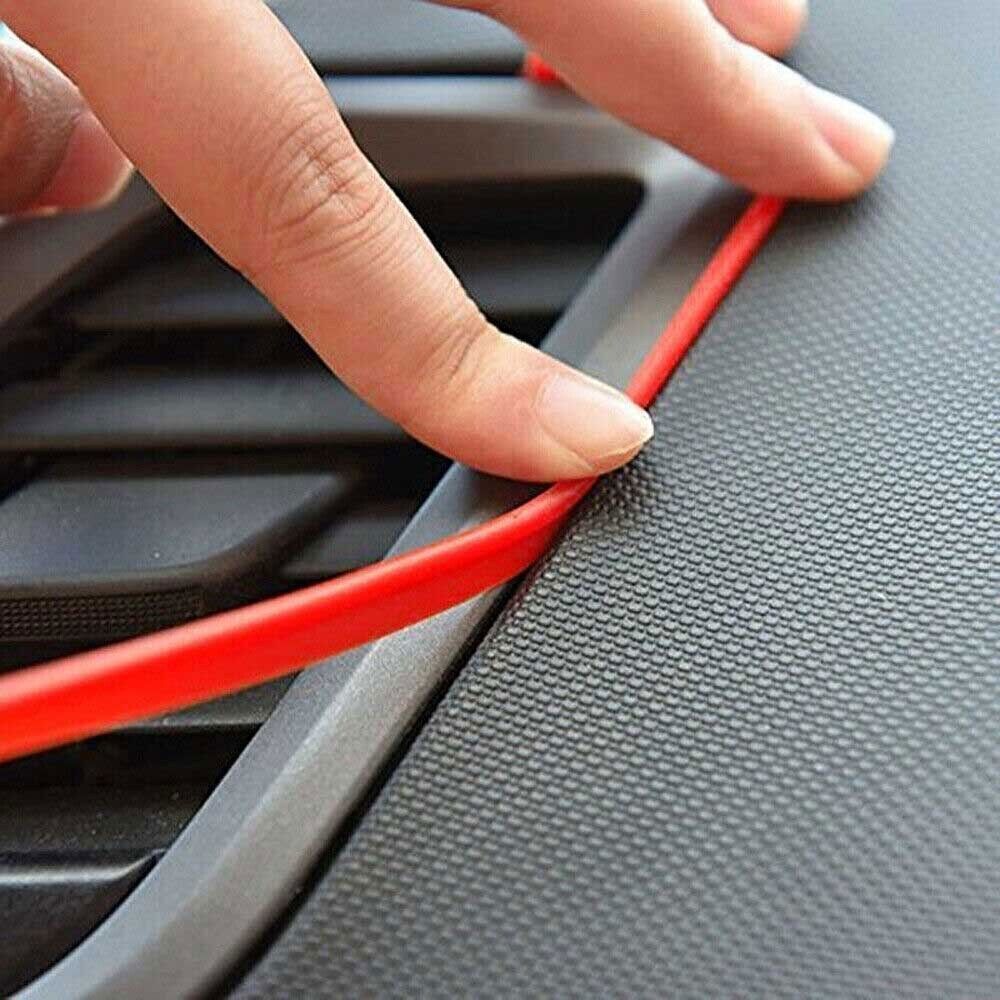 5m Red Car Molding Line Interior Decor Point Edge Gap Door Panel Car Accessories