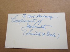 Joe Smith Autograph Signed Index Card Vaudeville 