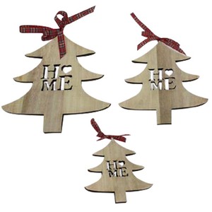 Decorazioni Natalizie Ebay.Set 3 Pz Appendini Forma Albero In Legno Varie Misure Decorazioni Natalizie Ebay