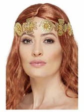 MEDIEVAL RENAISSANCE QUEEN GREEK GODDESS ATHENA COSTUME HEADPIECE CROWN GOLD