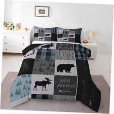 Camping and Hunting Themed Bedding Set, for Girls Boys Children Full Multi 01