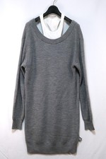 T by Alexander Wang Bi-Layer Knit Dress Grey ...