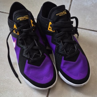 Nike LeBron James Colorblock Purple Black Yellow Low Top Basketball Sneakers