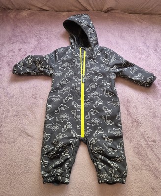 Schneeanzug Grau Gelb Größe 74 Jungen Kinder Overall Warm Kapuze Topomini 