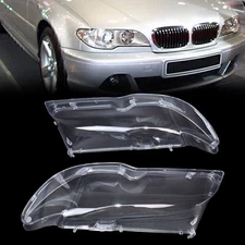 A Pair Left Right Headlight Lens Cover For 2003-06 BMW E46 2DR Coupe 325ci 330ci