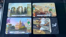 Lote de 7 tarjetas promocionales Wonders Duel & Agora - Stonehenge, Messe, Sagrada Familia, etc.