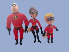 Disney Store INCREDIBLES BOB 11  , HELEN 10   DASH 8  Plush Toy/ Mini Bean Bag