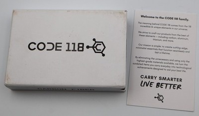 CODE 118 Black CARBON FIBER Smart Wallet Minimalist RFID Blocking Card Ejection