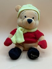 vtg Disney Store Winter 2002 Winnie the Pooh 8" Plush Mini Bean Bag