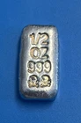 1/2 Troy oz .999 Fine Silver Atlantis Mint Skull & Crossbones Hand Poured Loaf