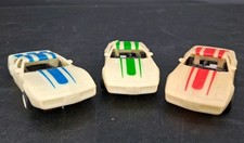 Tyco Nite Glow Red Green Blue Stripe 83 Chevy Corvette HO Slot Cars Set Of 3