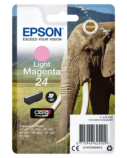 Epson C13T24264012 Elefant Light Magenta Druckerpatrone #1907279-image