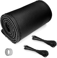 Leather Steering Wheel Cover Wrap Stitch On Lace Up Universal 15 Inch Breathab