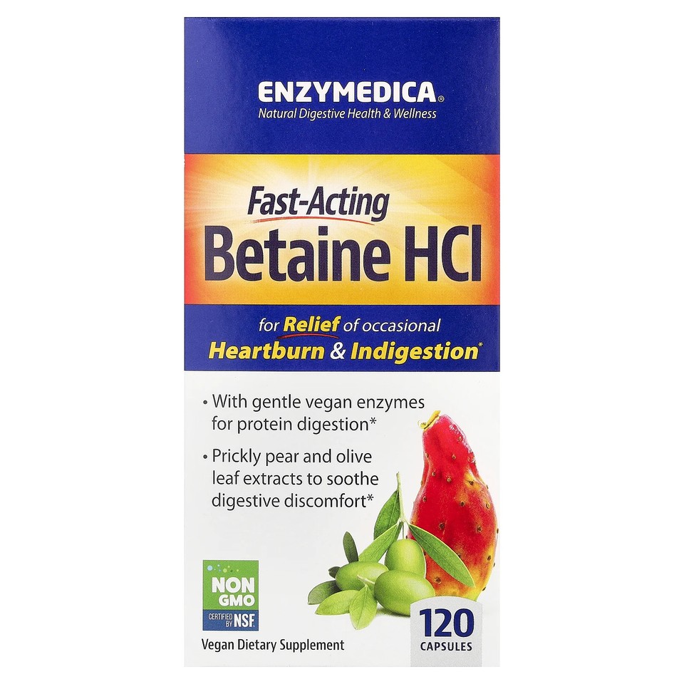 Fast-Acting Betaine HCl, 120 Capsules